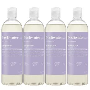 Naturally Derived Shower Gel Body Wash - Paraben, Phthlate Free, Soothing Lemon Myrtle Oil + Manuka Honey - Moisturizing Body Wash for Women - 16.9 fl oz 4PK