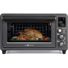 Infrared Heating Air Fryer Toaster Oven Combo, with Non-toxic Enamel-coated Interior, Extra Large Countertop Convection Oven 10-in-1 Combo, 6-Slice Toast, Enamel Baking Pan Easy Clean