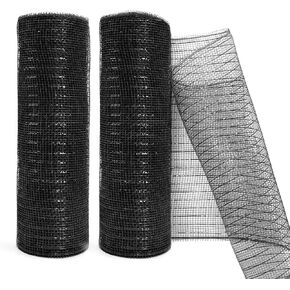 2Rolls Chocolate Brown Metallic Mesh Ribbon 10 Inch X 10 Yards(30 Feet) Copper Foil Mesh Ribbons for Party Wreath Swags Wedding Christmas Tree Halloween New Year Decoration