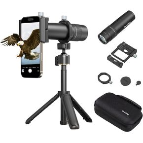 عدسة تليفوتوغرافي SmallRig 8X للهاتف المحمول (T-Mount)، مع حامل ثلاثي + عدسة تكبير بصري 8X HD تليفوتوغرافي + مشبك عدسة + محول حامل ثلاثي + أغطية عدسة + حقيبة تخزين، تدعم التصوير الموضعي باليد - 4737