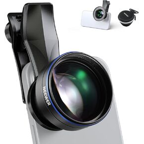 NEEWER 7X Telephoto Lens with Phone Lens Clip Compatible with iPhone Samsung, 15 Elements 12 Groups 7X Magnification Phone Lens for 17mm Thread Phone Cage/Phone Case/Backplate, LS-36 PRO