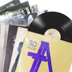 Claev Record Sleeves for Album Covers - 50 Clear Plastic Outer Sleeves to Protect 12" LP Vinyl Record Albums - 12.75 x 12.75 inch & 3 mil Thick - Archival Quality for Collection Protection