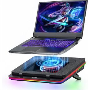 IETS Supercharged Laptop Cooling pad with Continuously Variable Speed turbofan,Seal Foam for Rapid Cooling 13-19inch Gaming Laptop,Air Filtration,RGB and USB Hub,Powerful Laptop Cooler