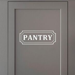 Pantry Door Decal, Pantry Decal, Vinyl Sticker for Glass Pantry Door Organization, Pantry Sign, Farmhouse Kitchen Decor (14 x 5.2 in, Black)