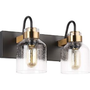 PRESDE Black Vintage Bathroom Vanity Light Fixtures Over Mirror Bath 3-Light Vanity Glass Globe Lighting