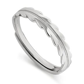 Meissa Sterling Silver 2 Pcs Matching Rings for Couples Fashion Couple Rings Set Wide Wedding Bands for Men and Women Promise Rings Travel Engagement Rings Non Tarnish, Set of Two Rings