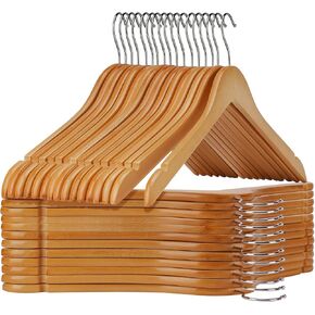 White Wooden Hangers - 20 Pack - Durable Wooden Hangers Ideal for Everyday Use & Wedding,White Hangers,Bride Hanger for Wedding Dress for Dress,Coats,Camisole
