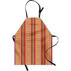 Lunarable Gothic Apron, Girl and Roses Concept Illustration Print, Unisex Kitchen Bib with Adjustable Neck for Cooking Gardening, Adult Size, Black Pink