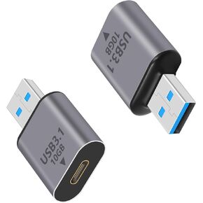 USB C to USB 3.1 Adapter, Type C Female to USB A Male Adapter, Bi-Directional USB Connector Suitable for PC, Laptop, Smartphones, Power Bank, Tablets, etc. (Grey, 2 Pack)