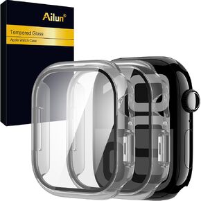 Ailun for Apple Watch Series 10 Screen Protector Case [42mm], Ultra-Thin Hard PC Case Built in Tempered Glass Screen Protector for iWatch, Shockproof Cover with Button [2 Pack][Clear]