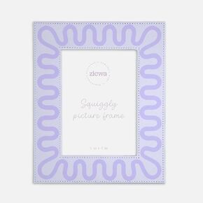 5x7 Wavy Picture Frame – Unique Squiggly Design, Leather-Like Photo Frame for Home Décor, Office, Gallery Wall, and Gifts (Blue)