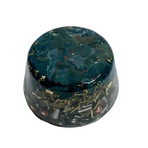 Chrysocolla Single Crystal Small Tower Buster Orgone Generator Energy Accumulator PERFECT GIFTING TOOL!!!! Made using Advance Harmonics Orgonite Many Beautiful Ingredients! (Chrysocolla)