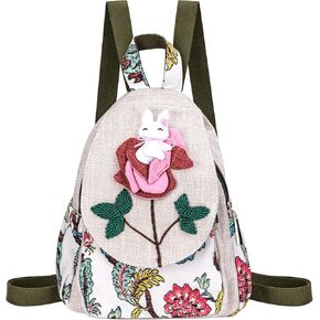 Backpack for Women, Boho Crossbody Sling Bags for Women with Cute Hand-woven Pattern Mini and Small Backpack (Cactus)