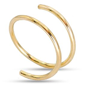 24G Super Thin Tiny Double Nose Ring Hoop for Single Piercing Jewelry Women in 14k Gold Filled or Sterling Silver (14k Gold-Filled, 6mm 24 Gauge - Right Side)