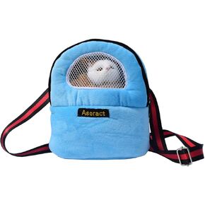 Hamster Carrier Bag, Upgraded Small Animal Bonding Soft Hedgehog Pouch Portable Outgoing Travel Bag with Adjustable Strap and Breathable Mesh for Squirrel Mice Sugar Glider Etc (Black, L)