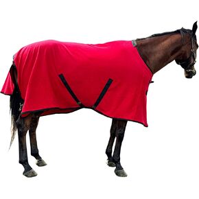 Horse Cooler & Fleece Blankets for Horses, Polar Fleece Cooling Blankets, Sheets, Horse Exercise Sheet, Fleece Rugs Standard Neck (Black, US78 in(EU 145 cm))