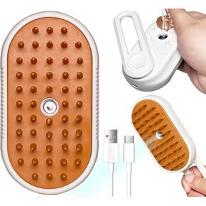 Spritz Defur Comb for Cats, New 3-in-1 Cat Steam Brush for Massaging and Cleaning Shedding Pets, Comb for Long and Short Hair Cats and Dogs Grooming Tool (White)