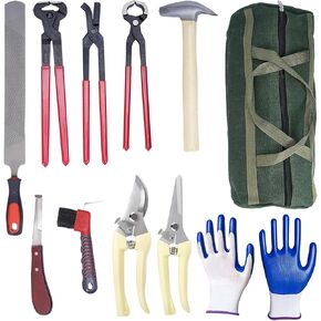 1112 Temp 11pcs Farrier Tools Farrier kit Horse shoeing Tools Farrier Supplies Farrier Tools for Horses Cattle Sheep and Donkeys