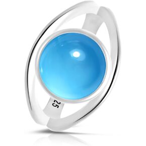 Classic Simple Plain Round Natural Green Dongling Jade Stone Ring,925 Sterling Silver Real Aventurine Quartz Crystal Gemstone Statement Ring for Women Her (A05_Dongling Jade, 8) in Kuwait