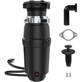 1/2 HP Garbage Disposal, 3000RPM Food Disposal, 1.1L Sink Garbage Disposal Low Noise Garbage Disposer for Kitchen