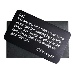 Wallet Insert Card- Father of the Bride gift - Custom Wedding gift for Dad from Daughter by NorthStar Engraving