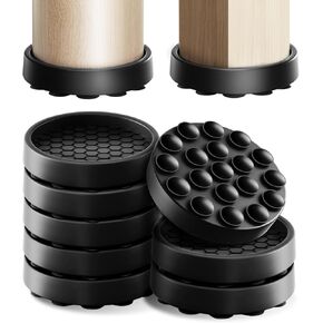 Furniture Coasters, 8 Pcs Round Furniture Coasters for Hardwood Floors, 2" Non Slip Furniture Pads, No Slide Furniture Cups Floor Protector for Bed Couch Stoppers (Black)