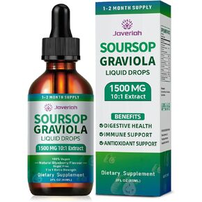 2 Pack Soursop Graviola Leaf Extract Liquid Drops Supplement with Irish Sea Moss & Turmeric for Cellular Support, Immune System Boost, Liver Health, Soursop Bitters Liquid 60-Day Supply 4 FL OZ