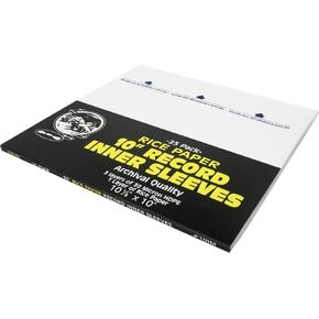(25) 10" Record Inner Sleeves - 3-Layers of Archival Quality, Anti-Static HDPE with Rice Paper Enclosed Insert for Extra Rigidity #10IM