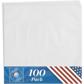 Claev 50 Anti Static Inner Record Sleeves for Vinyl LP Records (12 inch, Square, Translucent), Album Record Protective Plastic Covers for Storage