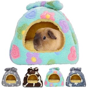 Guinea Pig Bed, Guinea Pig Hideout House Accessories Warm Bed for Small Animals Hamsters Chinchillas Dwarf Bunnies Hedgehogs. M, Grey Stars.