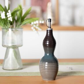 Ceramic Olive Oil Dispenser Handmade Pottery Bottle Small Container for Olive Oil Vinegar and Soy Sauce Ergonomic Kitchen Holder Elegant Cooking Accessory Perfect for Home and Dining Table