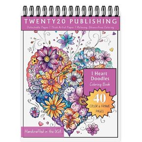 I Heart Doodles Relaxing Coloring Book for Adults and Children, 40 Mandala Designs, Thick Artist Paper, Spiral Bound, Gift for Adults to Relax, Anxiety and Depression