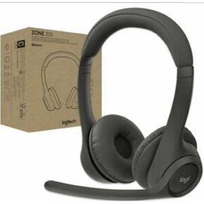 Logitech Zone 305 for Business, Wireless Bluetooth Headset with Microphone, for Microsoft Teams, Compatible with Windows, Mac, Chrome, Linux, iOS, iPadOS, Android
