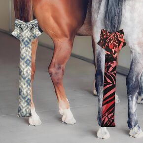 2 Pcs Stretchy Tail Bag Breathable Horse Tail Guard Slip on Design Protect Horse Tail 2 Strand Closure Straps Keep Tail Clean Protected 22 Inch Long (Camouflage + Maple Leaf)