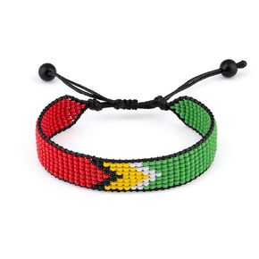 Guyana Flag Bracelet, Adjustable, Boho Style Rope Bracelet for Women, Men, Thread String