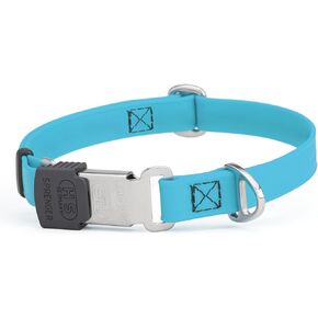 Biothane Waterproof Durable Dog Collar with Herm Sprenger - Quick Release ClicLock Buckle - Fits Medium and Large Dogs - Made in USA (Sky Blue, W 3/4" x L 12"-19")
