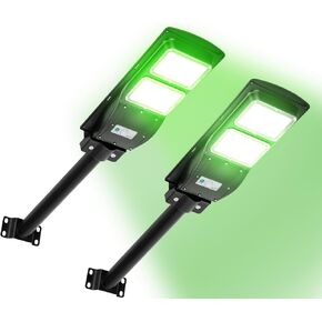 2 Pack Hog Hunting Lights, Solar 6000 Lumens Green Light for Hunting Hogs,Hog Lights Motion Activated Feeder for Night with 20" Bracket.