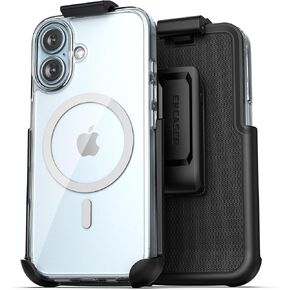 Encased Compatible with iPhone 16 Pro Max Belt Case with Phone Holster Clip, Compatible with MagSafe (Crystal Clear)
