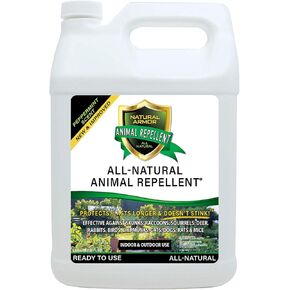 Natural Armor Animal & Rodent Repellent Spray. Repels Skunks, Raccoons, Rats, Mice, Deer Rodents & Critters. Repeller & Deterrent in Powerful Peppermint Formula – 128 Fl Oz Gallon Ready to Use