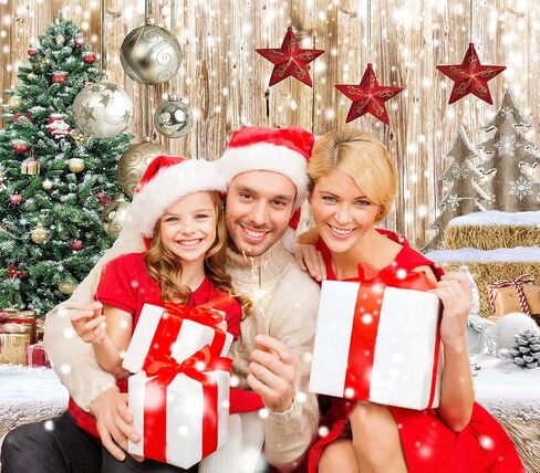 CYLYH 5X7FT Christmas Backdrop Rustic Wood Snow Backdrop Christmas Tree Gifts Background for Christmas Party Decoration Christmas Family Gathering Backdrop D590 in Kuwait