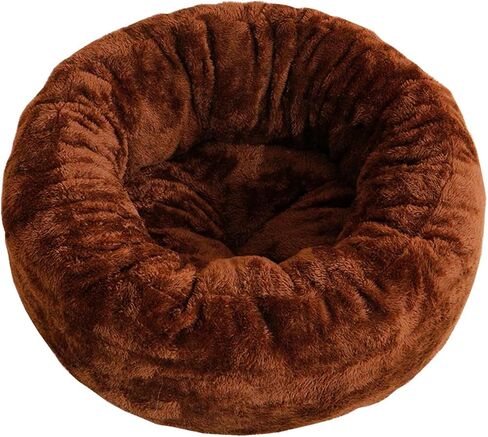 Cat Beds for Indoor Cats,Fluffy Donut Cat Bed Non -Slip Cat Bed Small Dog Bed Self Warming Pet Bed Cat Beds & Furniture Round Anti Anxiety Kitty Bed (Grey M) in Saudi Arabia