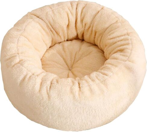 Cat Beds for Indoor Cats,Fluffy Donut Cat Bed Non -Slip Cat Bed Small Dog Bed Self Warming Pet Bed Cat Beds & Furniture Round Anti Anxiety Kitty Bed (Grey M) in Saudi Arabia