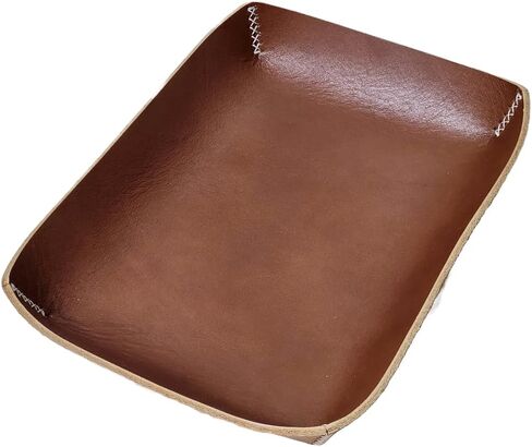 Handcrafted Italian Full Grain Leather Valet Tray - Catch All Organizer - Italian Full Grain Leather - Superior Quality & Durability - Elegant Gifting Father's Day Anniversary Birthday Gift in Saudi Arabia