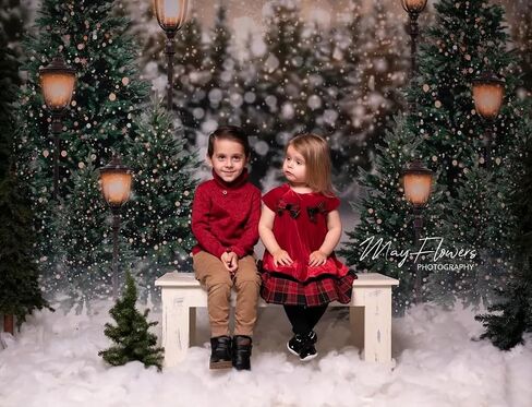Kate Christmas Photography Backdrop Wonderland Enchanted Snowy Trees Backdrops for Holiday Party Banner Winter Snow Forest Photo Booth Prop 10x10ft in Saudi Arabia