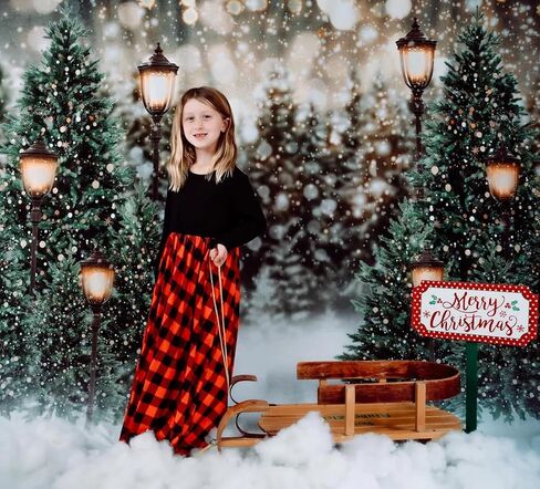 Kate Christmas Photography Backdrop Wonderland Enchanted Snowy Trees Backdrops for Holiday Party Banner Winter Snow Forest Photo Booth Prop 10x10ft in Saudi Arabia