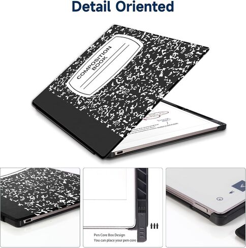 حافظة لجهاز الكمبيوتر اللوحي Remarkable Paper Pro مقاس 11.8 بوصة (إصدار 2024) وغطاء خلفي واقٍ خفيف الوزن وغطاء خلفي صلب، مع خاصية النوم/الاستيقاظ التلقائي، وحامل القلم وصندوق أطراف القلم (جبل ضبابي) in Saudi Arabia