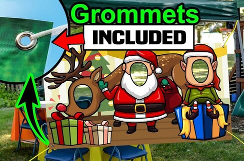 Santa Claus, Elf, Reindeer, Christmas Hole in Face, Photo Banner Backdrop, Face Background, Play Party. Game Photo Props, Holiday Decor, Party Supplies Decorations in Saudi Arabia