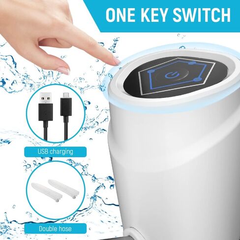 موزع مياه كهربائي محمول للشرب سعة 5 جالون، مضخة زجاجة مياه عالمية لشحن USB بسعة 2-5 جالون مع 2 سيليكون in Kuwait