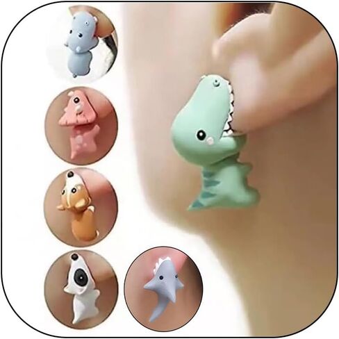 Cute Animal Bite Earrings for Women Fun Stud Earrings Dinosaur Earrings 3D Shark Earrings for Animal Lovers Jewelry Gifts in Saudi Arabia