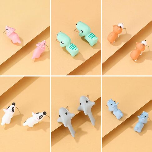 Cute Animal Bite Earrings for Women Fun Stud Earrings Dinosaur Earrings 3D Shark Earrings for Animal Lovers Jewelry Gifts in Saudi Arabia